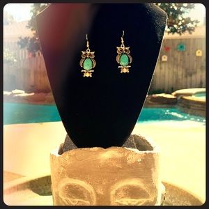 Owl pendant earrings